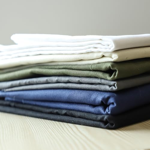 Simple&Opulence 100% Cotton Canvas Fabric 10oz. 59 Inch by the Yard, Nature Duck Fabric Textile Medium Weight for Painting, Sewing, Crafts, Embroidery, Bag, Handmade Home Decor(1 Yard, White) - color: White, size: 1 Yard
