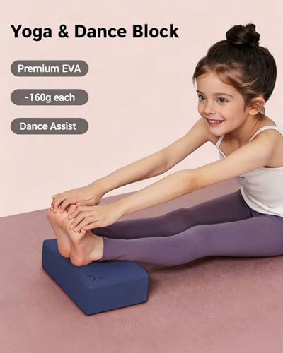 KEEP Yoga Block, High-Density EVA Foam 2 Pack Yoga Block with Non-Slip Textured Surface, Supportive, Lightweight - Ideal for Yoga - color: 2-Pack-Navy Blue