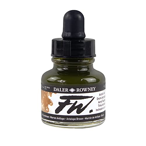 Daler-Rowney FW Acrylic Artists Ink, 1 Oz, Antelope Brown (160029222) - color: Brown