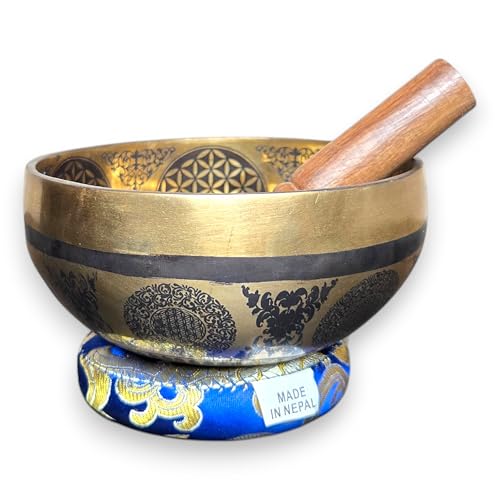 4.5 Inch Superfine Handmade Singing Bowl Set - Includes Mallet, Cushion & Gift Box – Premium Singing Bowl Set for Yoga, Relaxation & Mindful Living - Made in Nepal