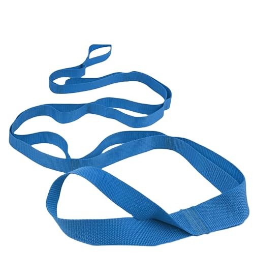 Scotamalone Stretching Strap Yoga Strap Physical Therapy for Home Workout, Exercise, Pilates and Gymnastics, 10 Loops Non-Elastic Stretch Bands with Aesthetic Packaging for Women & Men - color: Blue