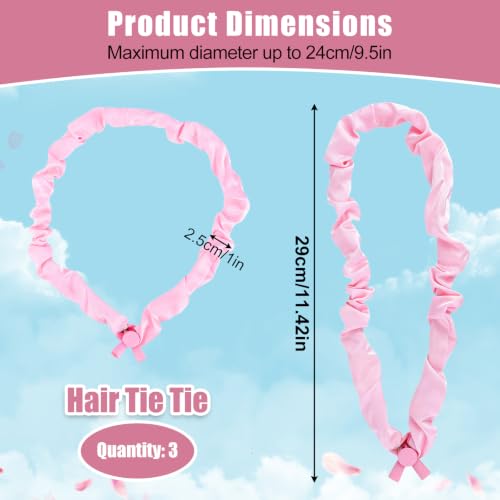 NQEUEPN 3pcs Yoga Mat Scrunchie, Mat Strap & Hair Tie (Pink)