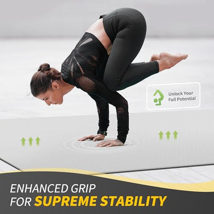 CAMBIVO 72''x48'' Large Yoga Mat, Extra Thick TPE Workout Mat - color: GRAY, size: 6mm