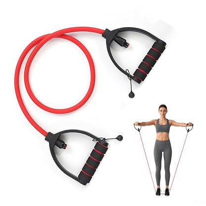 Resistance Bands with Handles, Adjustable Length Exercise Bands for Home Workouts & Physical Therapy, Strap for Arms, Legs & Full Body Fitness - color: Red