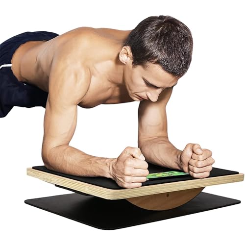 Yes4All 350LBS Professional Wooden Balance Board for Leg Workout, Anti-Slip Rocker Board, Wobble Board for Standing Desk - color: Smartphone Board