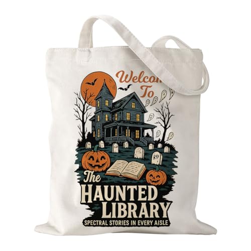 Canvas Bag for Women Grocery Shopping Travel Gym Weekender Vacation Womens Work Tote Bag Gifts - color: Library