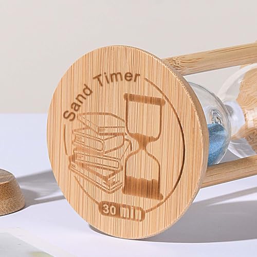 SuLiao Wood Hourglass 30 Minute, Blue Beech Stand Sand Timer Clock, Small Sand Watch 30 Min, Three Minute Timer Antiguo Reloj De Arena, Unique Hour Glass Sandglass for Home, Desk, Office - color: Blue, size: 30 Min