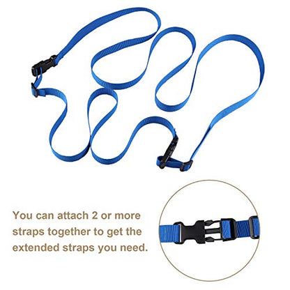 MAGARROW 24" 40" 60" 100" Strap Buckle Packing Straps Adjustable 1-Inch Belt - color: Blue (4-Pack), size: 1" Wide - 60" Long