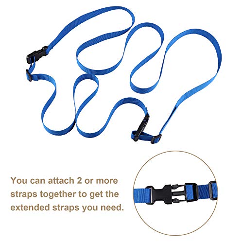 MAGARROW 24" 40" 60" 100" Strap Buckle Packing Straps Adjustable 1-Inch Belt - color: Blue (4-Pack), size: 1" Wide - 40" Long