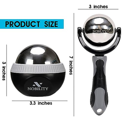 Nobility Massage Ball Roller– Ice Cold and Hot for Deep Tissue and Sore Muscle Relief of Stiffness and Stress, Body, Neck, Back, Foot, Plantar (Grey) - color: Grey