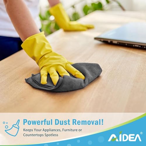 AIDEA Microfiber Cleaning Cloth Grey 100PK, Microfiber Towels 11.5"×11.5" - color: Grey