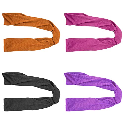 SMALLElectric 4 Packs Microfiber Cooling Towel (40"x 12"), Ice & Chilly Stay Cool for Yoga, Sport, Gym & More Activities (Multicolor) - color: Multicolor-3