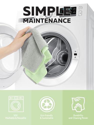 Fantasticlean Microfiber Cleaning Cloth Roll- 75 Sheets, 12" x 12" (Green) - color: Green, size: 75 pack