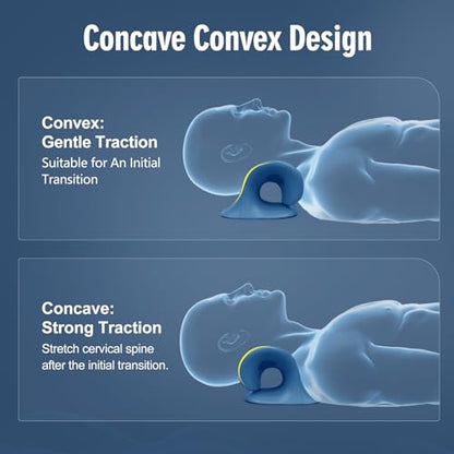 ComfortLife Neck Stretcher for Pain Relief, Neck and Shoulder Relaxer Cervical Traction Device Pillow for TMJ Pain Relief (Dark Blue) - color: Dark Blue