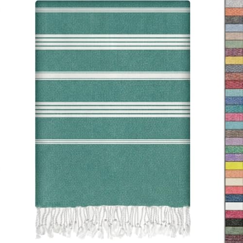 EPHESUS TOWELS Turkish Beach Towel - 38x70 inch Oversized - Sultan Design - Turkish Towel for Beach, Bath, Pool, Gym, Yoga - Prewashed, Lightweight, Quick Dry (Benetton) - color: Benetton