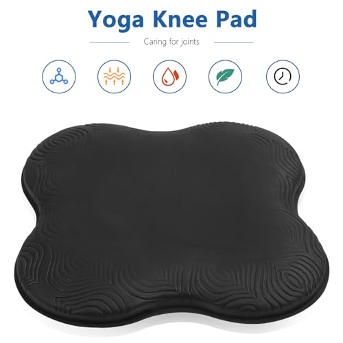 Happyyami 2 Pack Yoga Knee Pads 7.87 X 7.87 X 0.59 in Non-Slip Knee Pad Cushion for Knees Elbows Wrists and Hands Portable Exercise Mat for Pilates Yoga Home Office and Car Use