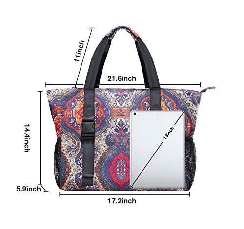 Heathyoga Multi-Functional Yoga Mat Carrier Gym Tote Bag - Large Mat Pocket, Women's Workout Bag - color: Buckle-Totem