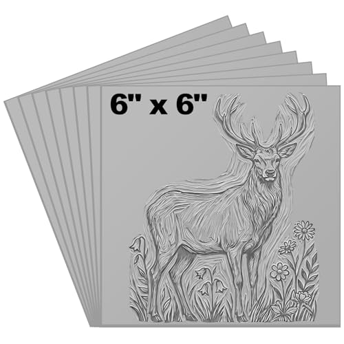 Yeaqee 2 Pcs 6 x 6 Inch Linoleum Blocks for Printmaking, Gray - color: Gray, size: 6 x 6 Inch