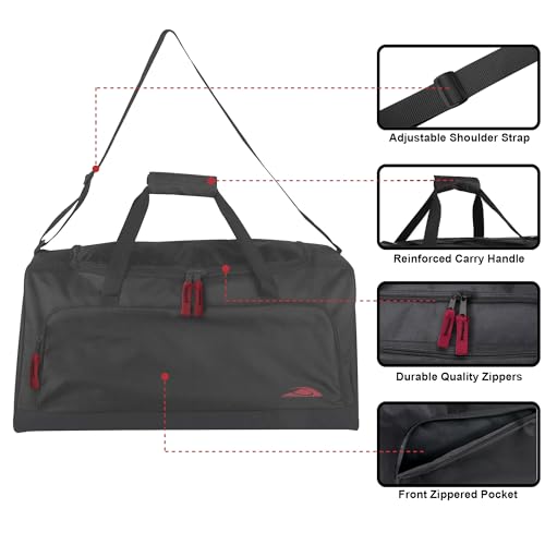 Lightweight Canvas Duffle Bags for Men & Women For Traveling, the Gym, and as Sports Equipment Bag/Organizer - color: Black 2