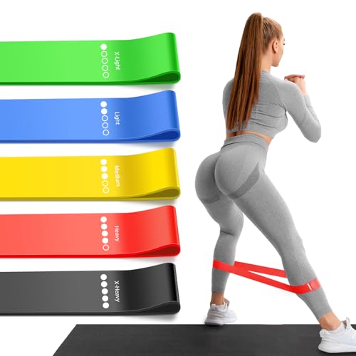 Resistance Bands for Working Out, 5 Levels Exercise Bands Set | Stretch Bands for Exercise for Women&Men, Workout Bands for Fitness, Yoga, Pilates, Physical Therapy - color: Colorful