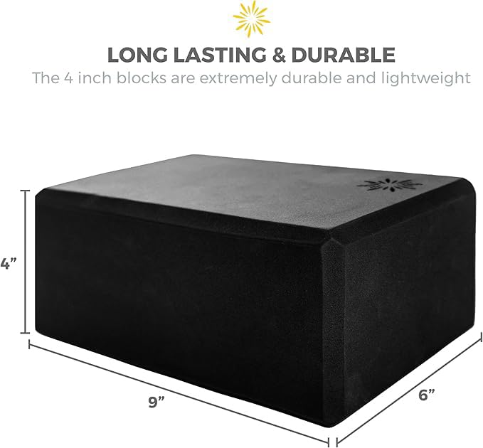 Bulk 4in Foam Yoga Blocks, 10 Pack - color: Black