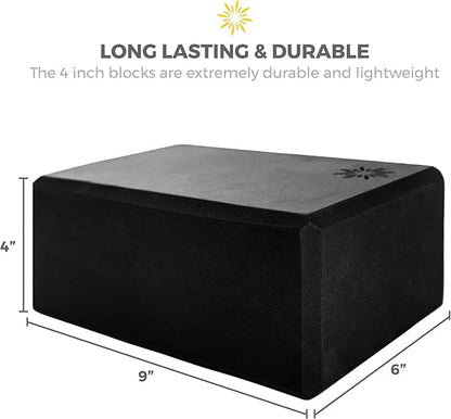 Bulk 4in Foam Yoga Blocks, 10 Pack - color: Black