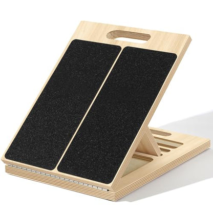 Wooden Slant Board for Calf Stretching, 5 Adjustable Angles, 2684