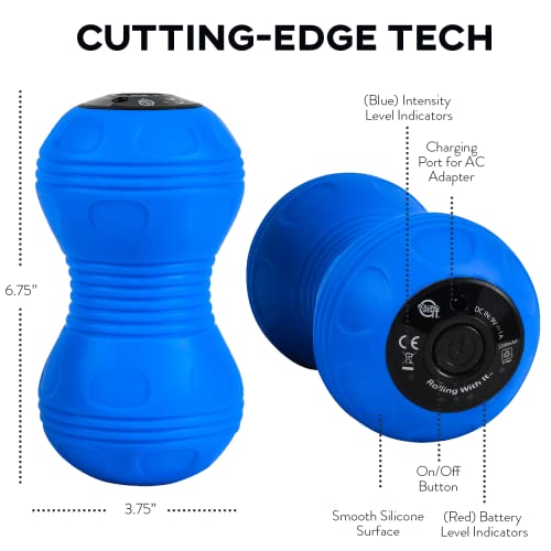 Rolling With It Vibrating Peanut Massage Ball, Deep Tissue, Blue - color: Blue