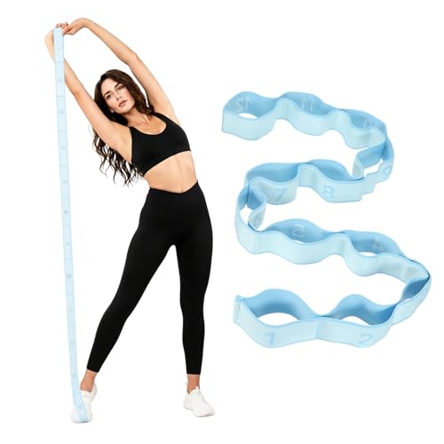 Fitness Resistance Bands, Section Number Stretch Resistance Band | Elastic Stretch Strap with Handles - color: Light Blue