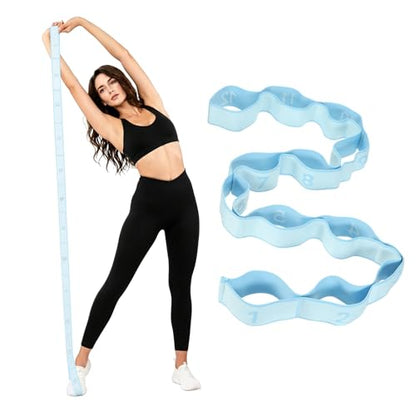 Fitness Resistance Bands, Section Number Stretch Resistance Band | Elastic Stretch Strap with Handles - color: Light Blue