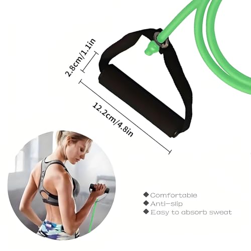 Resistance Bands with Handles, Exercise Bands - Perfect Stretch Rope for Home Workouts, Ideal for Fitness Enthusiasts & Home Gym - color: Green(15lb)