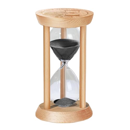 SuLiao Wooden Sand Timer 2 Minute Hourglass, Wood Black Sand Clock, Small Watch 2 Min Timer, Hour Glass Sandglass for Home, Reloj De Arena, Office, Decorative, Game, Classroom - color: Black, size: 2 Min