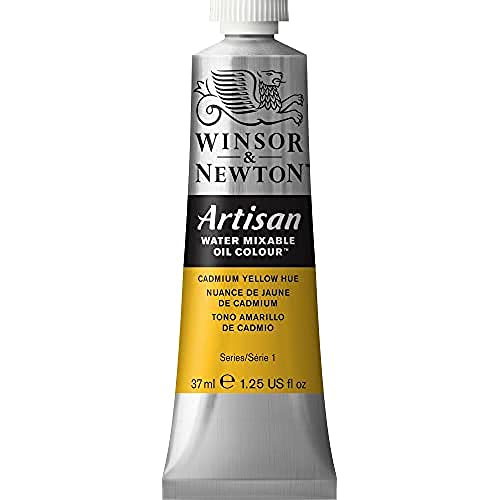 Winsor & Newton Artisan Water Mixable Oil Paint, 37ml, Cadmium Yellow Hue | Clean with water; no solvents needed. Color depth, lightfastness, opacity/transparency are the same as traditional oils. - color: Cadmium Yellow Hue, style: 1.25-oz