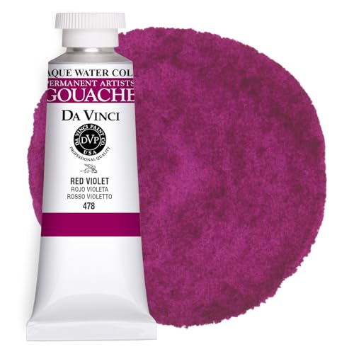 DA VINCI PAINTS Professional Artist Gouache Paint, Red Violet, 37mL - color: Red Violet