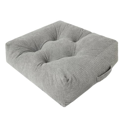 Floor Pillow Cushion with Handle for Adults Women Men | Large Meditation & Sitting Cushion Pillow for Tatami, Living Room, Yoga (2, Gray, Square, 22" x 22" x 6") - color: Gray, Square