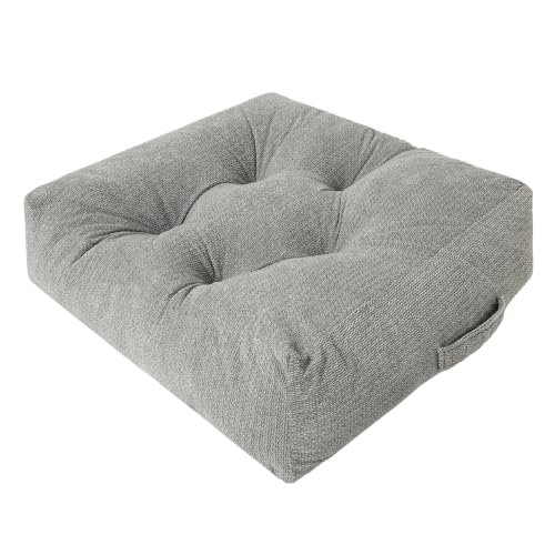 Floor Pillow Cushion with Handle for Adults Women Men - color: Gray, Square