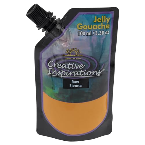 Creative Inspirations Jelly Gouache - Raw Sienna 100 mL - Unique & Vibrant Jelly Gouache Paint for Artists, Beginners, Painting Parties and More - color: Raw Sienna, size: 100 mL
