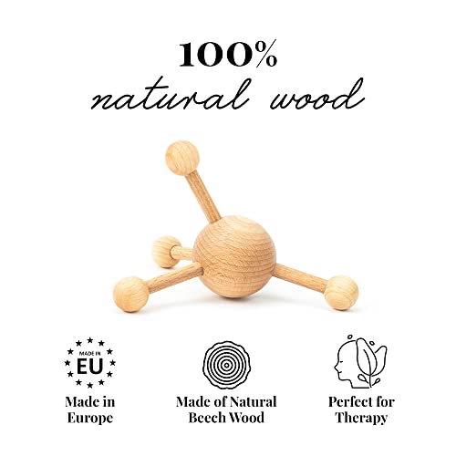 tuuli Accessories – Trigger Point Massage Tool, Multi-Functional Wooden Handheld Massager for Back, Neck, Shoulder and More, Helps Ease Muscle Tension and Support Skin Health
