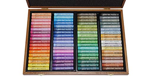 Mungyo Gallery Artists' Soft Oil Pastels Wood Box Set of 72 Assorted Colors(MOPV-72W)