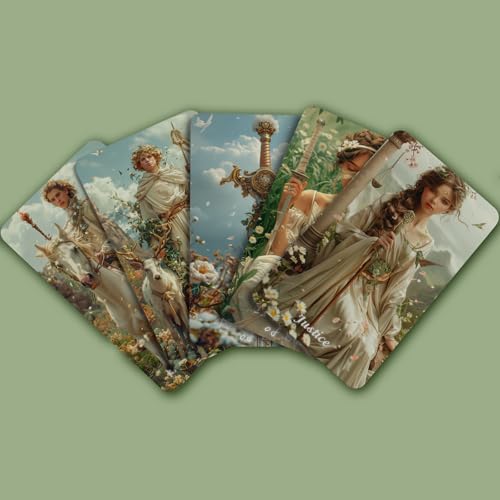 sishui Tarot Cards for Beginners with Guidebook, Spring Sprout Tarot Deck, 80 Oracle and Tarot Cards, 400 GSM Premium Cards with Gilded Learning Edges, Rider-Waite Based Spiritual Guidance - color: Green
