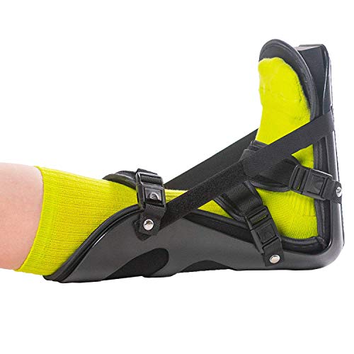 BraceAbility Sleeping Stretch Boot - Plantar Fasciitis Night Foot Splint Adjustable Achilles Tendonitis Brace for Fascia, Tendon and Calf Stretching, Heel and Bone Spur, Arch Pain Treatment (Medium) - size: Medium