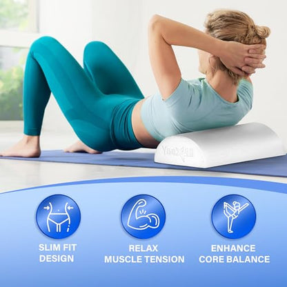 Yes4All Medium Firm Half Foam Rollers for Post-Workout Relaxation, 12/18/24/36 inch PE Foam Roll for Back Massage & Yoga Exercise - color: White, style: 18-inch