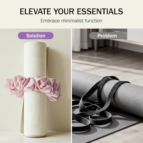 Slim Panda Yoga Mat Scrunchie,Style & Cute Mat Holder,Stretchable Velvet Fabric Fit All Standard Yoga Mats (mat not included) - color: Purple