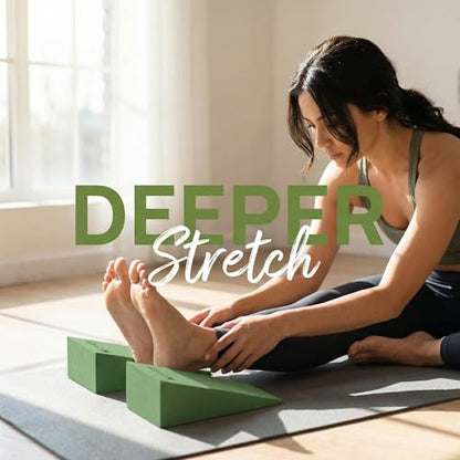 2 Pieces Yoga Foam Wedge, EVA Wedge Block, Heel Stretcher Back Support, Slant Board Calf Stretcher
