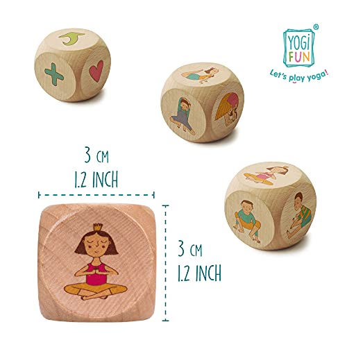 YOGi FUN Ultimate Yoga Bundle - 40 Yoga Cards + Wooden Dice Game Set | Educational Activities for Kids Ages 5+ | ADHD Therapy Montessori Waldorf Classroom | Boys Girls Physical Emotional Development