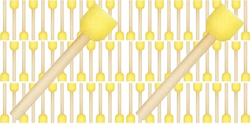 Outus 80 Pieces Round Sponge Foam Brush Set Paint Sponge Daubers with Wooden Handle Foam Stencil Brush Painting Tools for Painting Crafts - size: 0.6 Inch (Pack of 2)