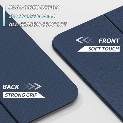 ILILI Foldable Yoga Mat 71 * 24 * 0.3 Inch - color: Dark Blue