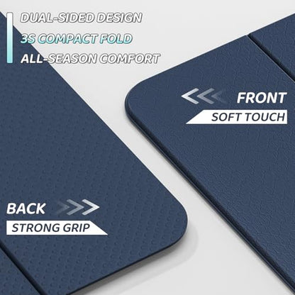 ILILI Foldable Yoga Mat 71 * 24 * 0.3 Inch - color: Dark Blue