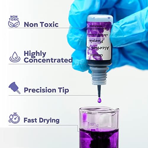 CHEAPART Alcohol Ink Set 48 Vibrant Colors(Each 0.35oz), Paint Resin Dye | Concentrated Fast Drying Pigment, Alcohol-Based Resin Ink for Epoxy Art Tumblers Coasters Acrylic Fluid Painting Crafts - size: 48 PCS