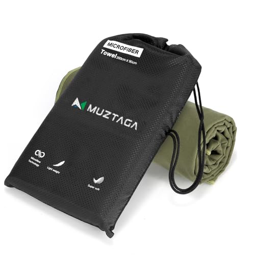 Microfibre Towel Extra Large for Beach, Travel, Swimming, Bath– Quick Dry, Ultra Compact, Sand Free, Lightweight & Super Absorbent(Army Green,78x35 in) - color: Army Green, size: 78"x35"